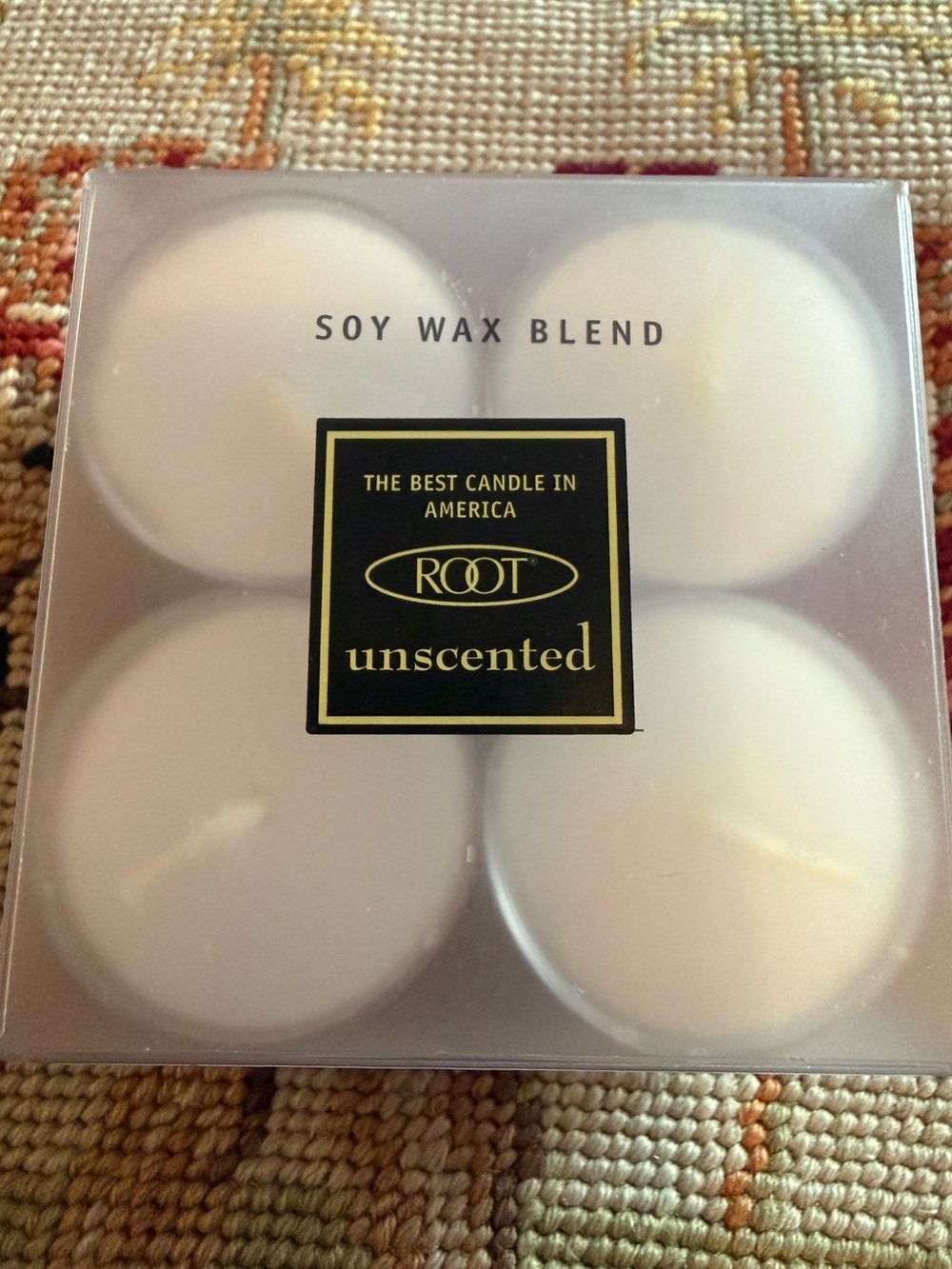 ROOT Unscented Soy Wax Tealight Candles - White (8 tea lights in each pack) NWT